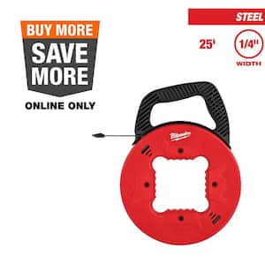 1/4 in. x 25 ft. Steel Fish Tape with Low Profile Tip