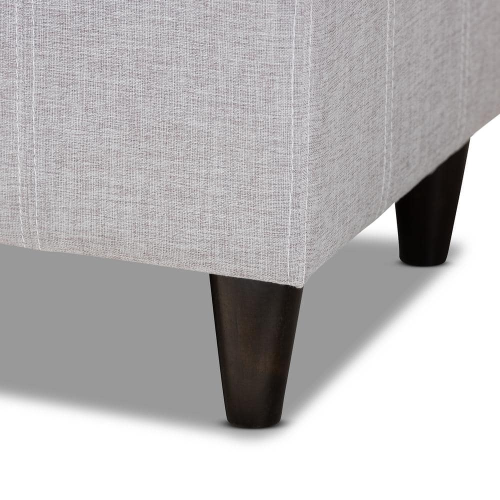 Brette 48'' Grayish Beige Tufted Fabric Storage Ottoman