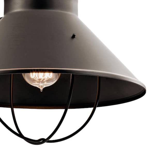 Seaside 1-Light Olde Bronze Outdoor Hardwired Barn Sconce with No Bulbs Included (1-Pack)