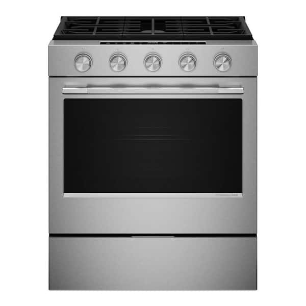 30 in. 5 Element Slide-In Gas Range in Black Ore wih 2-in-1 Burner