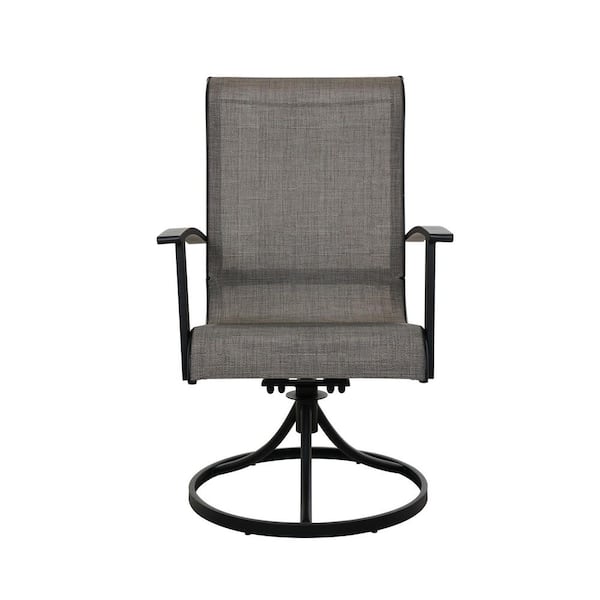 Unbranded Textilene 47 in. Detachable Swivel Formal Dining Chair in Coffee Gray