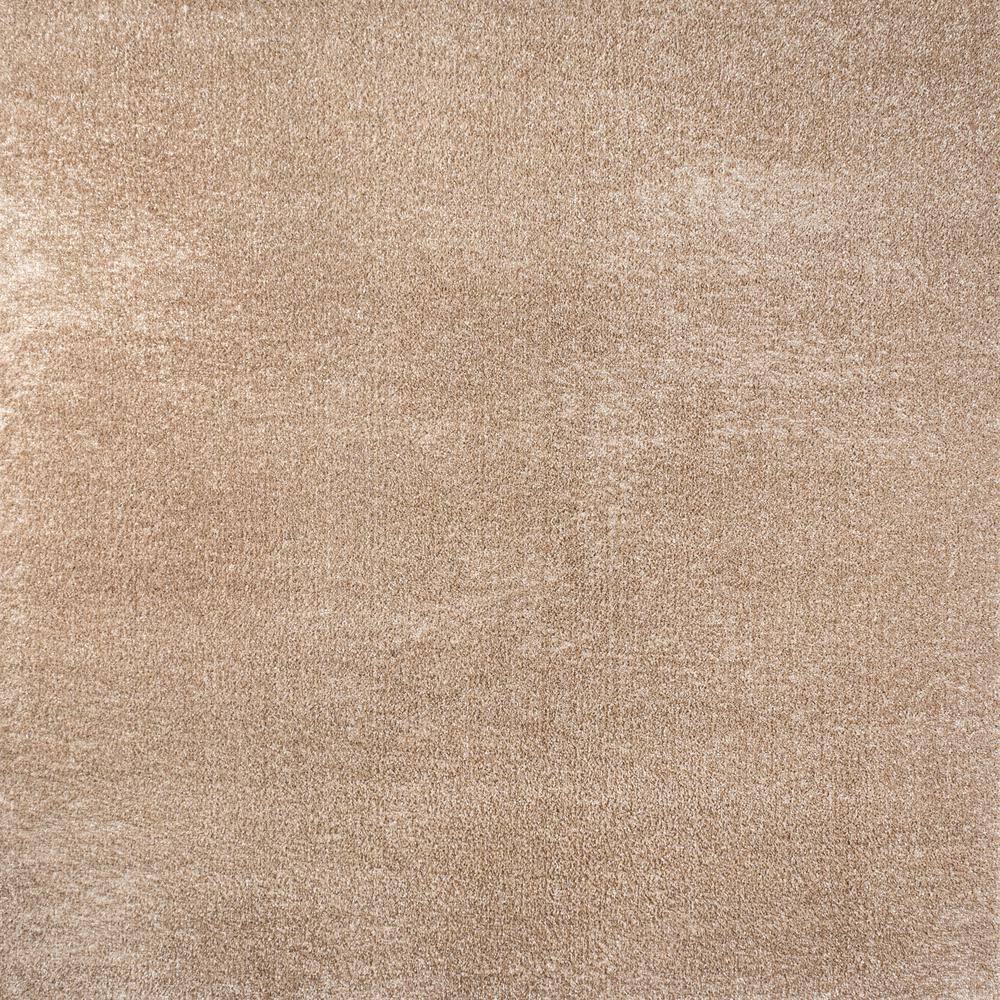 Beige Synthetic 9' Square Low-Pile Area Rug