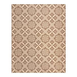 Paseo Niala Havana/Sand 5 ft. x 7 ft. Floral Medallion Indoor/Outdoor Area Rug