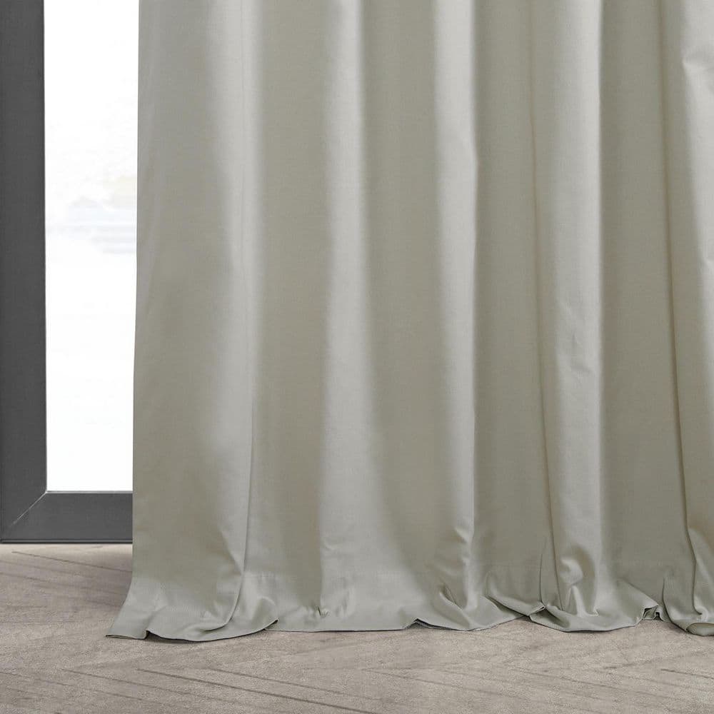 Light Greige Cotton Blackout Curtain Panel, 50W x 108L