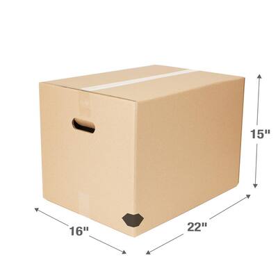 22 in. L x 16 in. W x 15 in. D Heavy-Duty Medium Moving Box with Handles