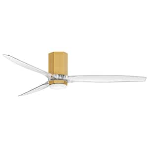 Facet 60.0 in. Indoor/Outdoor Integrated LED Heritage Brass Ceiling Fan with Remote Control