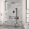 10 in. 5-Spray Wall Bar Shower Kit With Handhold Shower, Rain Shower Head, Shower Faucets With Valve in Black