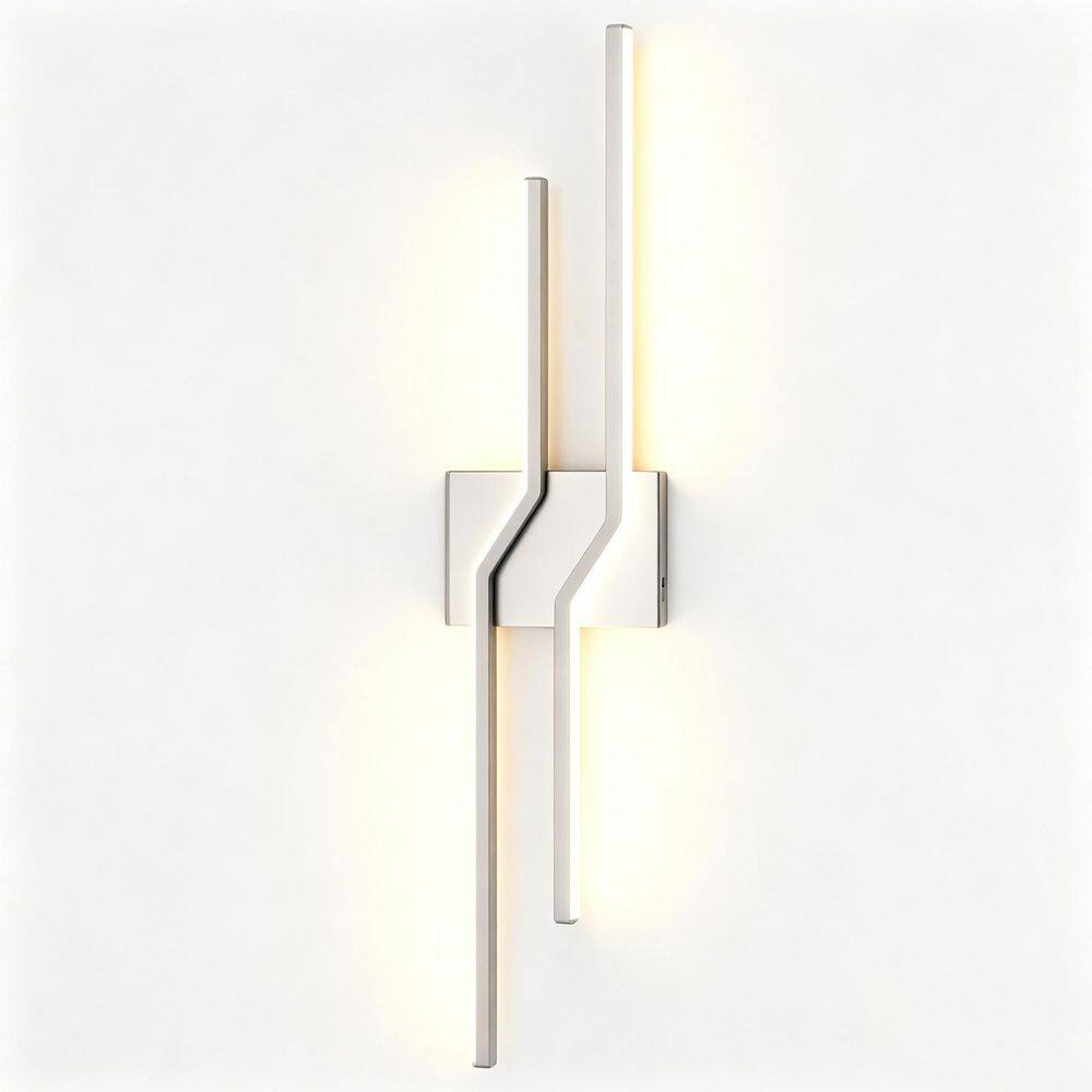 31.5 in. 2-Light Nickel Dimmable LED Wall Sconce, Minimalist Wall Lighting with 5-CCT for Living Room Bedroom price history on PriceWatchPro