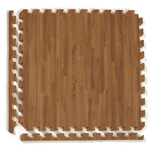 Wood Grain Reversible Dark Wood/Tan 24 in. W x 24 in. L Foam Interlocking Floor Tile (58.12 sq. ft.) (Case of 15)