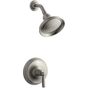 Bancroft 1-Spray 6.4 in. Single Wall Mount Fixed Shower Head in Vibrant Brushed Nickel
