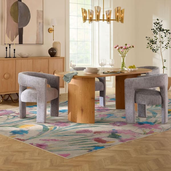 Machine Washable Rug with Standard Pad - Abeline Multicolor 8 ft. x 10 ft.