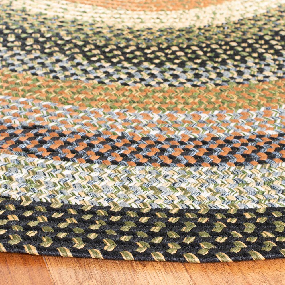 Handwoven Reversible Braided Blue Round Rug - Easy Care, 4' Diameter
