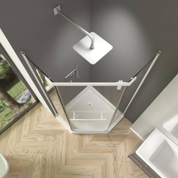 ACE DECOR Corner Shower Enclosure 36 x 72 in. Frameless Neo-Angle