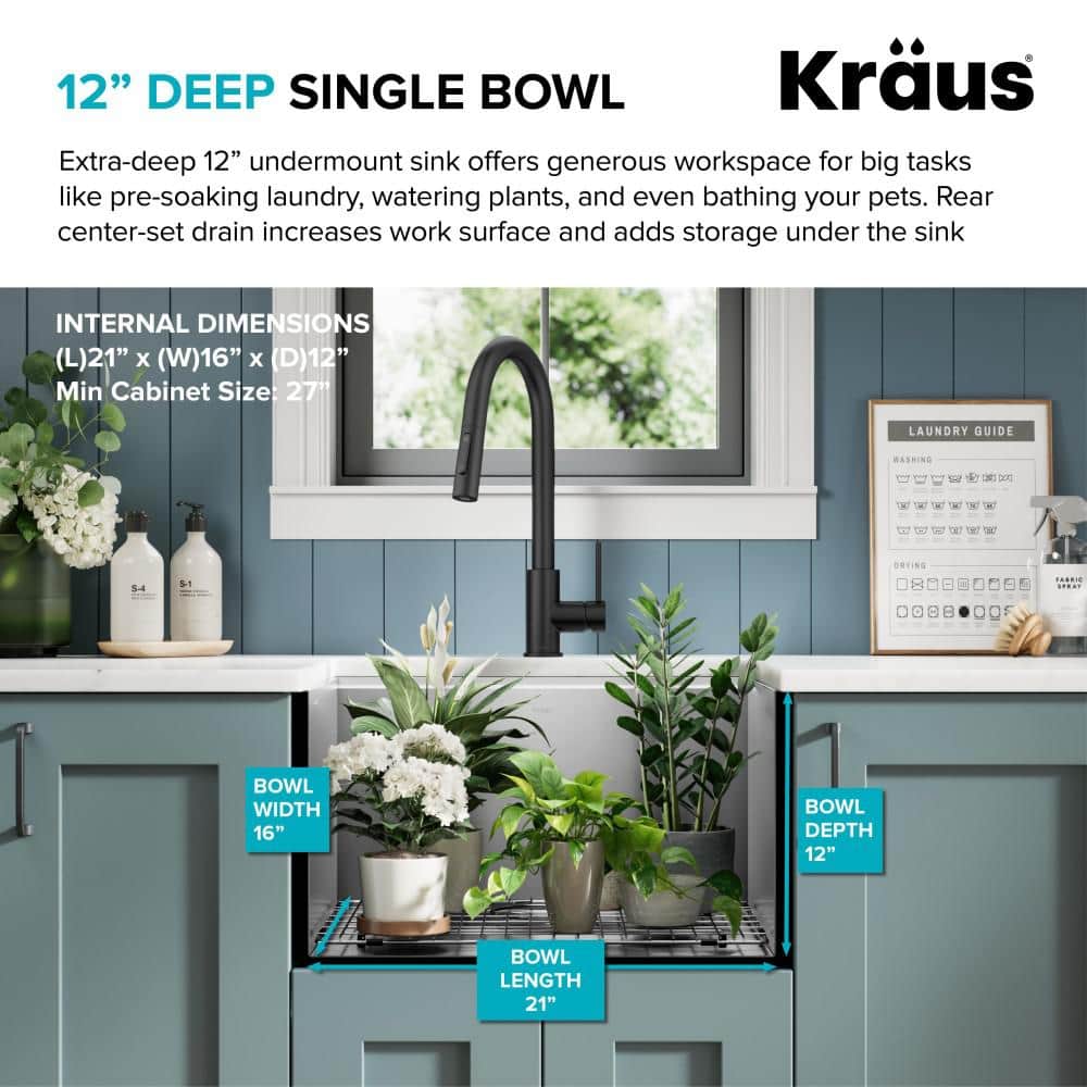 Kore 23-Inch Stainless Steel Undermount Workstation Sink