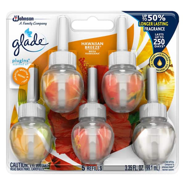 Glade 3.35 fl. oz. Hawaiian Breeze Scented Oil Plug-in Air Freshener Refill (5-Pack)