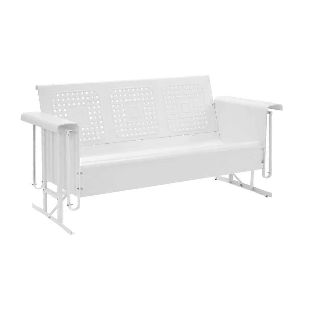 CROSLEY FURNITURE Bates 3Person White Metal Outdoor Glider CO1023WH