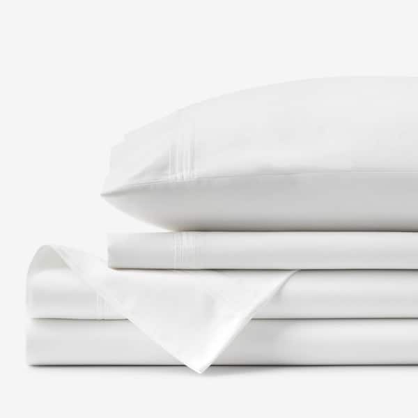 Legends Luxury Egyptian 4-Piece White Cotton Sateen California King Sheet Set