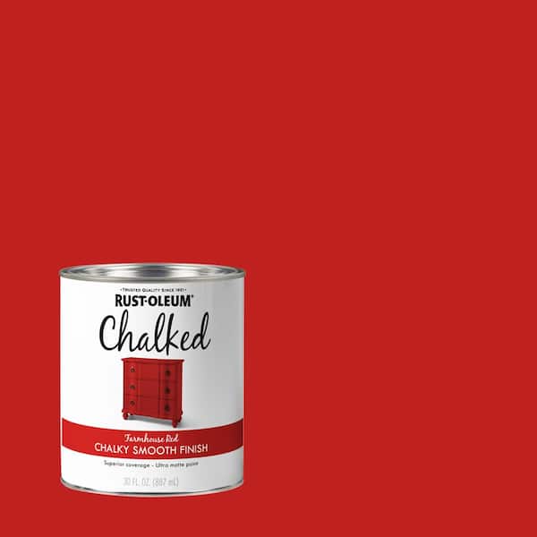Rust Oleum 30 Oz Farmhouse Red Ultra Matte Interior Chalked Paint The Home Depot