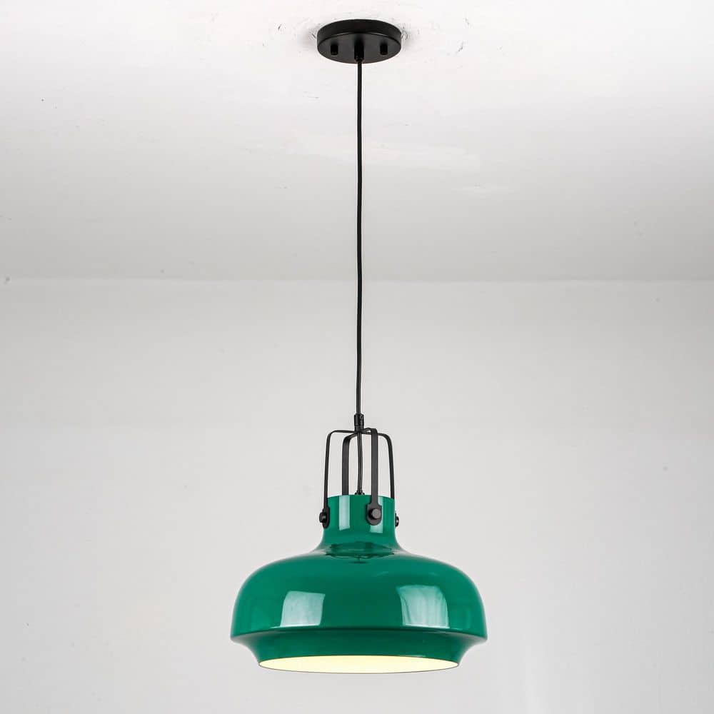 Luntrix 60-Watt 1-Light Green Modern Double-Layer Dome Pendant Light with Aluminum Shade price history on PriceWatchPro