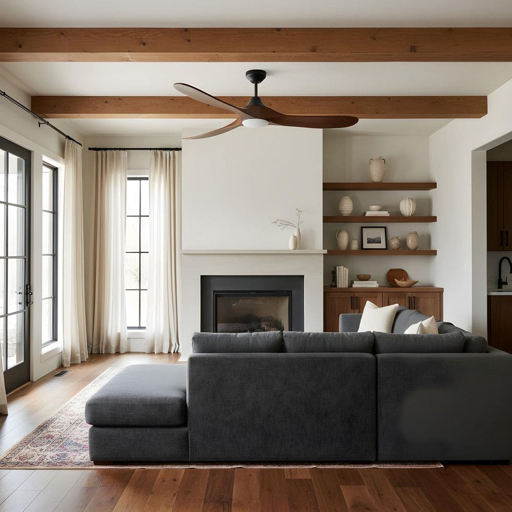 Maverick Smart 60 in. Midnight Black Modern Downrod Mount StandardCeiling Fan with Light Kit and Remote price history on PriceWatchPro