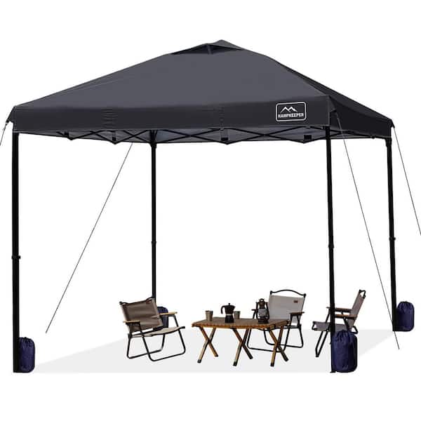 9.5 ft. x 9.5 ft. Black Outdoor Shade Waterproof and Portable Pop-Up Commercial Canopy Tent with Adjustable Legs
