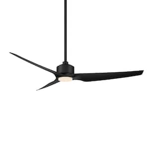 Stella 60 in. Integrated LED Indoor and Outdoor 3-Blade Smart Ceiling Fan Matte Black with Remote 3000k