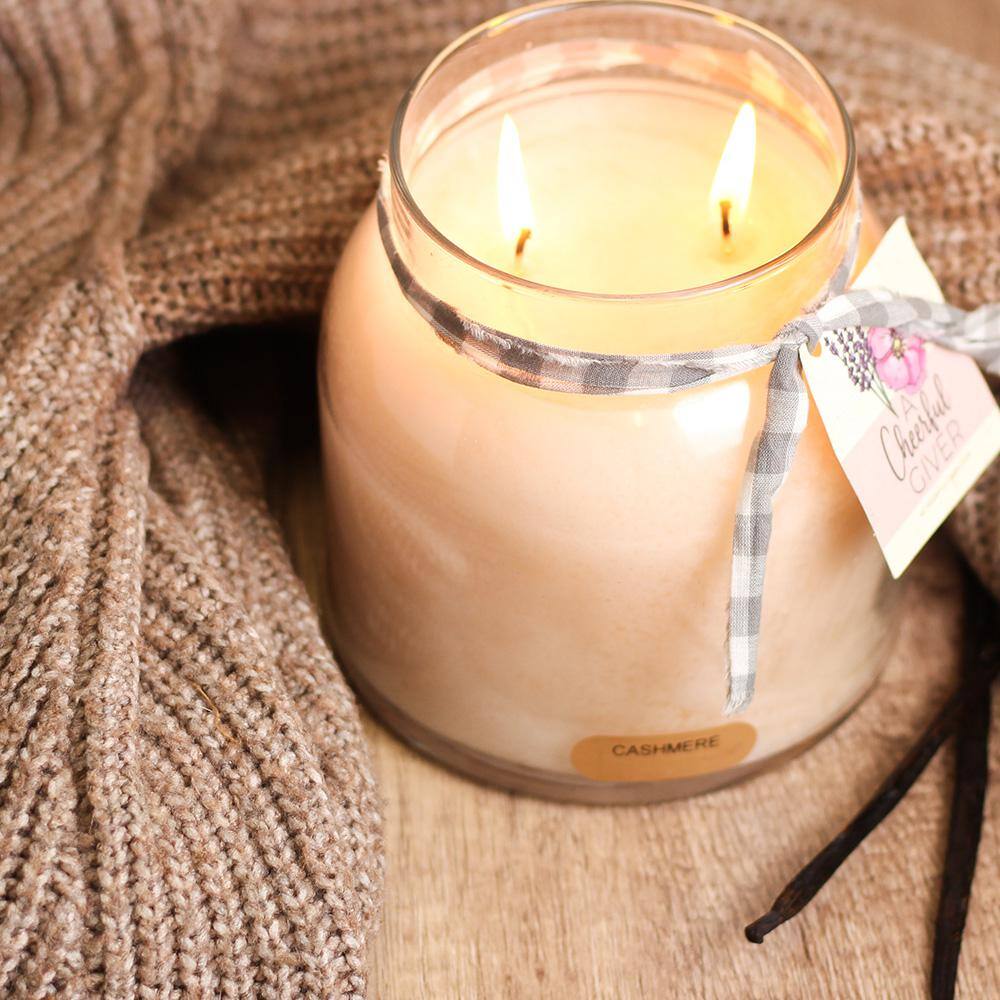 Cashmere Scented 34oz Jar Candle with Black Lid