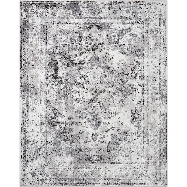 Well Woven Zazzle Patras Vintage Oriental Floral Ivory 7 ft. x 9 ft. Area Rug