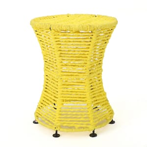Thackeray Yellow Cotton-Wrapped Metal End Table
