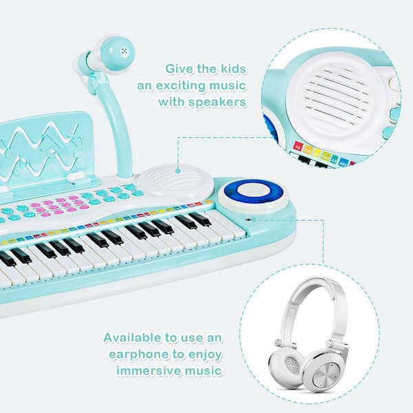 BlackZone Kids Piano Keyboard, Electronic Organ Multi-Function Portable,  with Microphone, for Beginners Kid Musical Toys Pianos for Girls Boys Ages