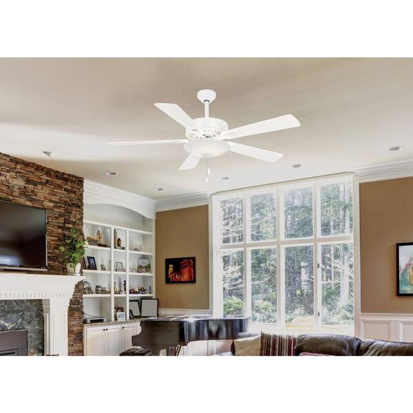 Contractor Uni-Pack 52 in. Integrated LED Indoor White Ceiling Fan with Light