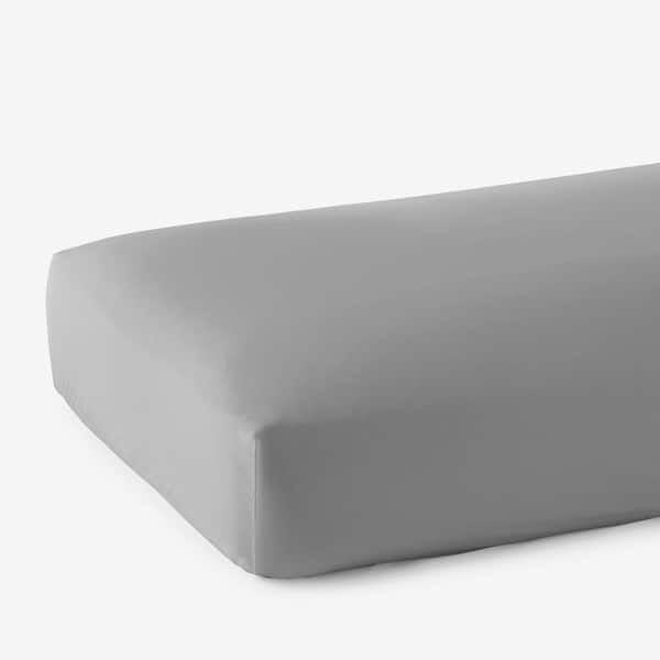 The Company Store Company Cotton Pebble Gray Bamboo Sateen King Fitted Sheet