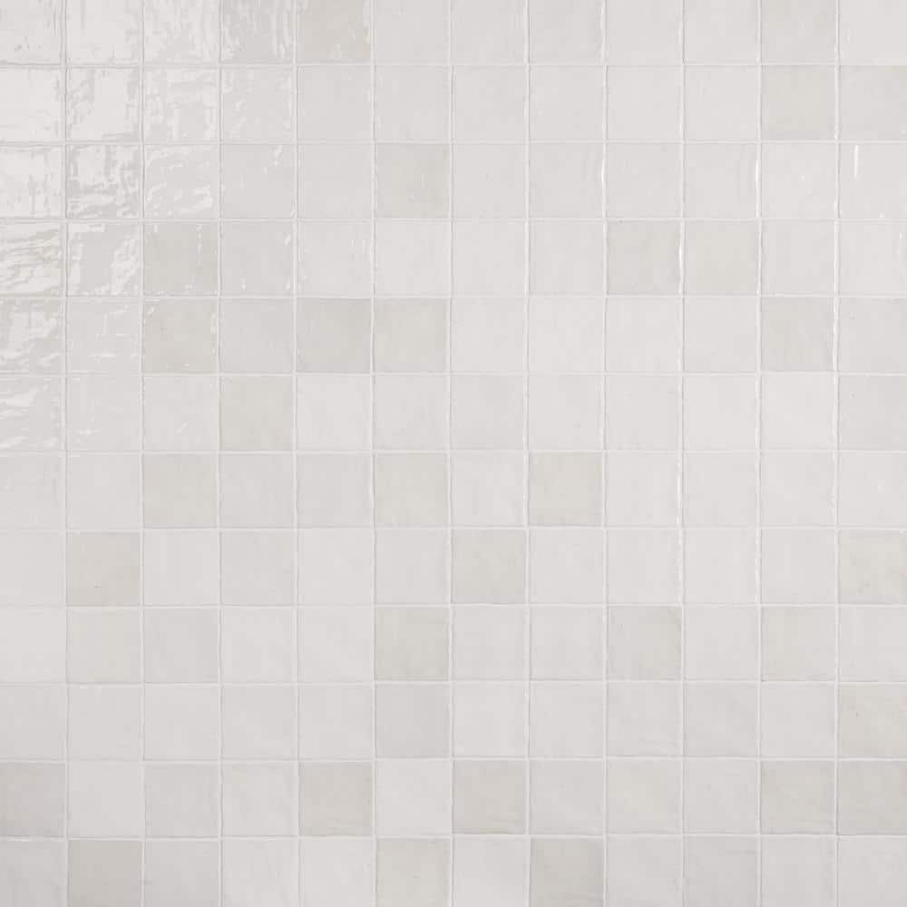 Kingston White 4" x 4" Glossy Ceramic Wall Tile