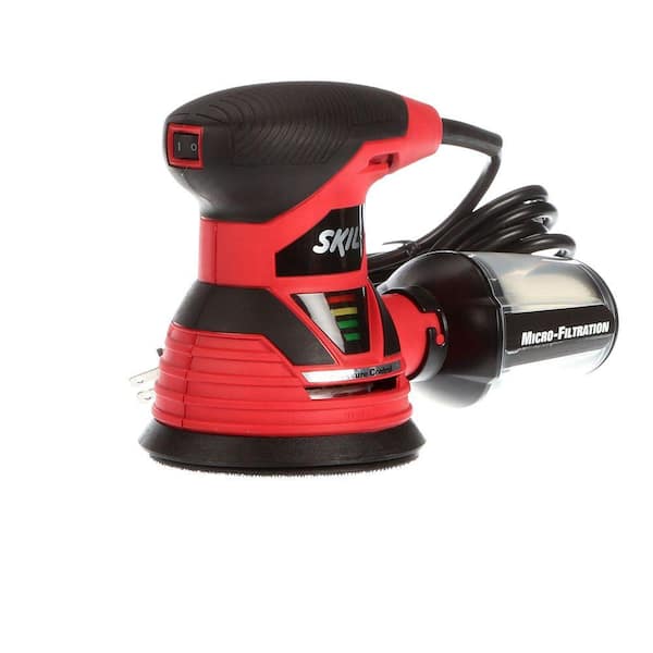 Skil 2.8 Amp Corded Electric 5 in. Random Orbital Sander with Dust Canister and 3 Sanding Discs