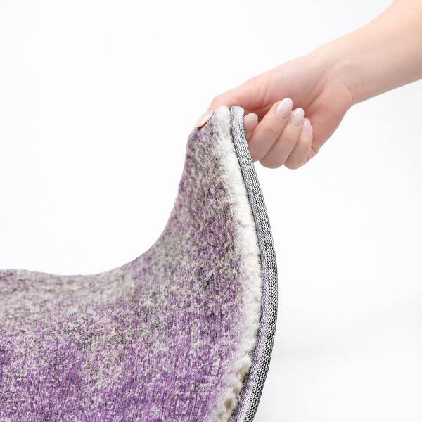 Dream Shag Premium Machine Washable Abstract ADS840 Plum 8 ft. x 10 ft. Area Rug