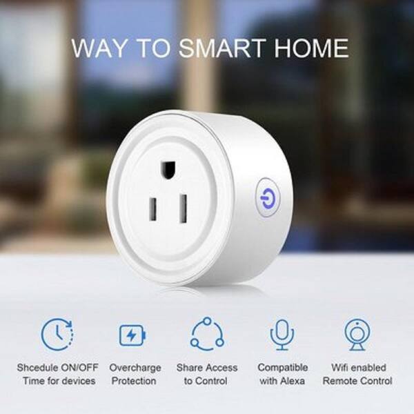 Neo Mini Round Wi-Fi Smart Plug Works with Alexa and Google Home for Voice Control Save Energy (4-Pack)