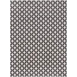 Baldwin Levi Modern Geometric Ivory Grey 7 ft. 10 in. x 9 ft. 10 in. Area Rug