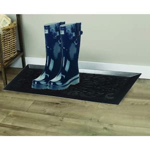 14 in. x 34 in. Decorative Rubber Shoe and Boot Tray