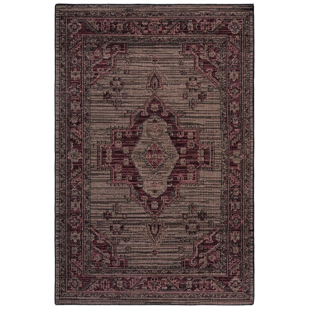 Hammock Dark Beige/Burgundy 5 ft. x 8 ft. Machine Washable Ornate Medallion Area Rug price history on PriceWatchPro
