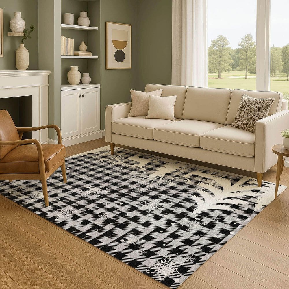 Mayfield Premium Machine Washable Abstract AMF1824 Gray 3 ft. x 5 ft. Area Rug price history on PriceWatchPro