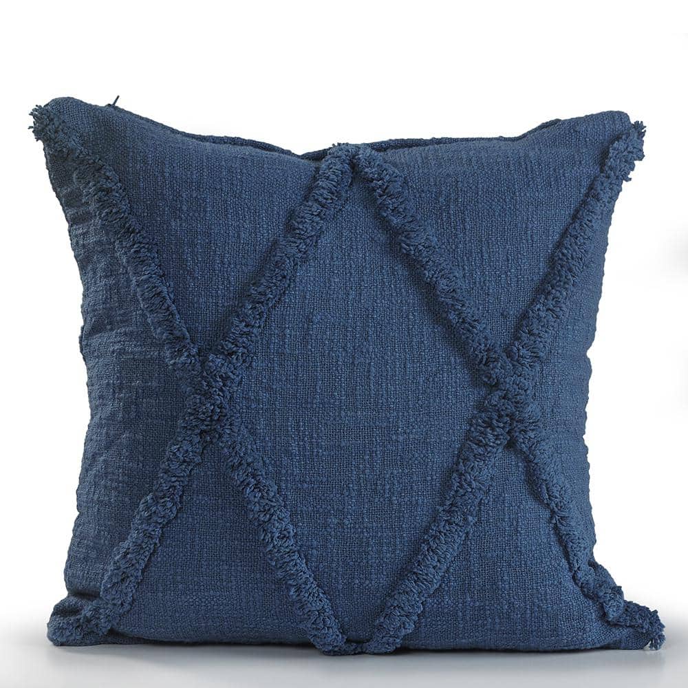 Rhea Criss Coss Royal Blue Geometric Hypoallergenic Polyester 18 in. x 18 i