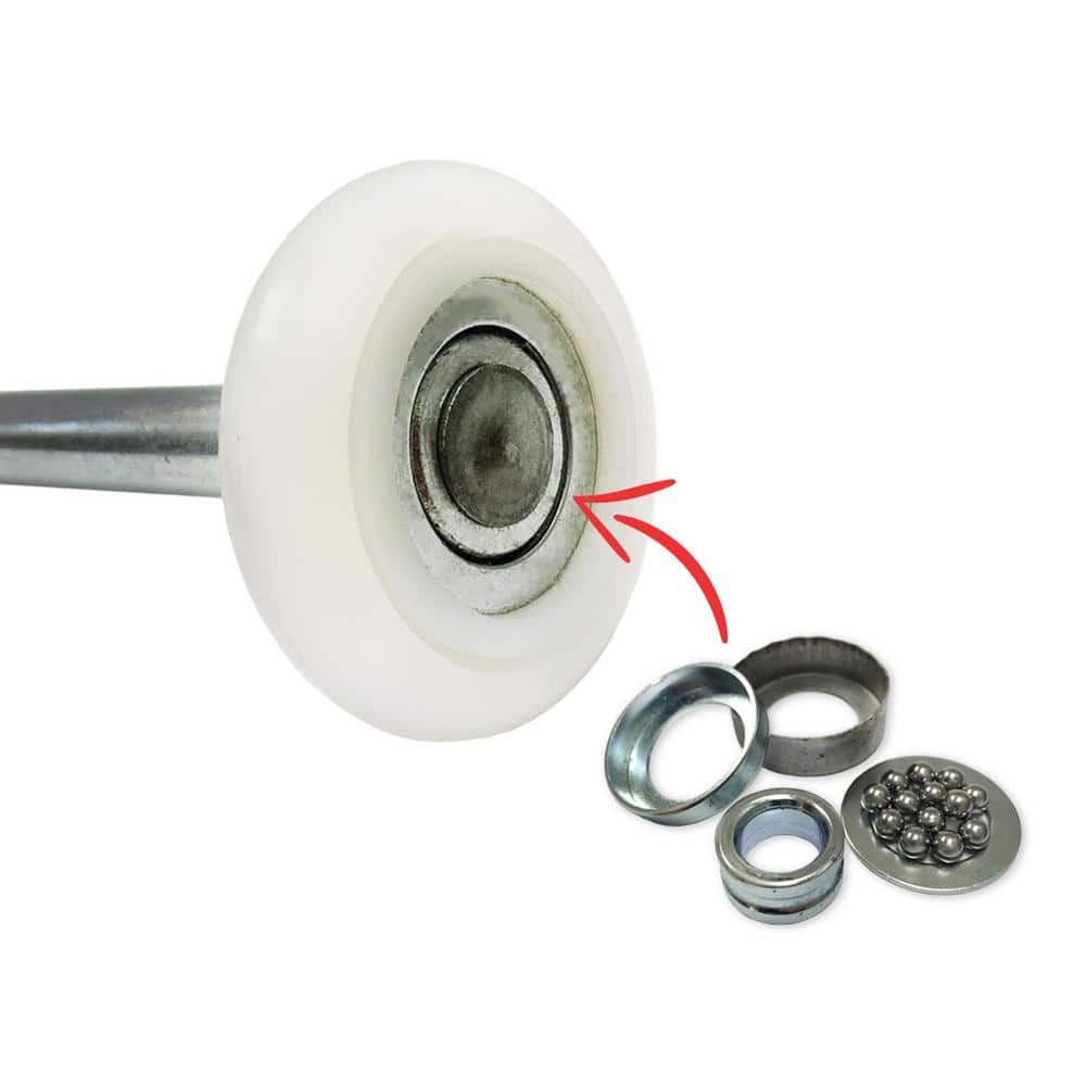 DURA-LIFT Ultra-Quiet 2 in. Nylon Garage Door Roller with 13-Ball Bearing and 4 Stem (10-Pack)