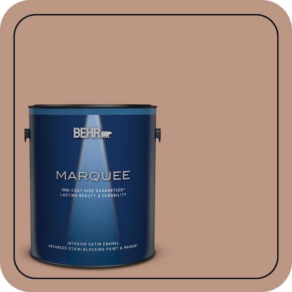 BEHR MARQUEE 1 gal. #S190-4 Spiced Brandy One-Coat Hide Satin Enamel Interior Paint & Primer
