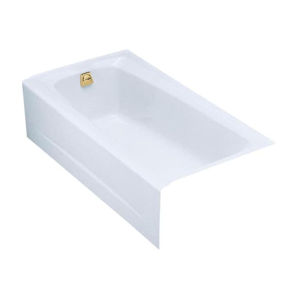 KOHLER Mendota 60 in. x 32 in. Soaking Bathtub with Left-Hand Drain in White
