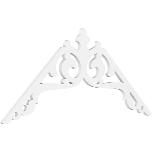 Ekena Millwork 1 in. x 60 in. x 27-1/2 in. (11/12) Pitch Amber Gable Pediment Architectural Grade PVC Moulding