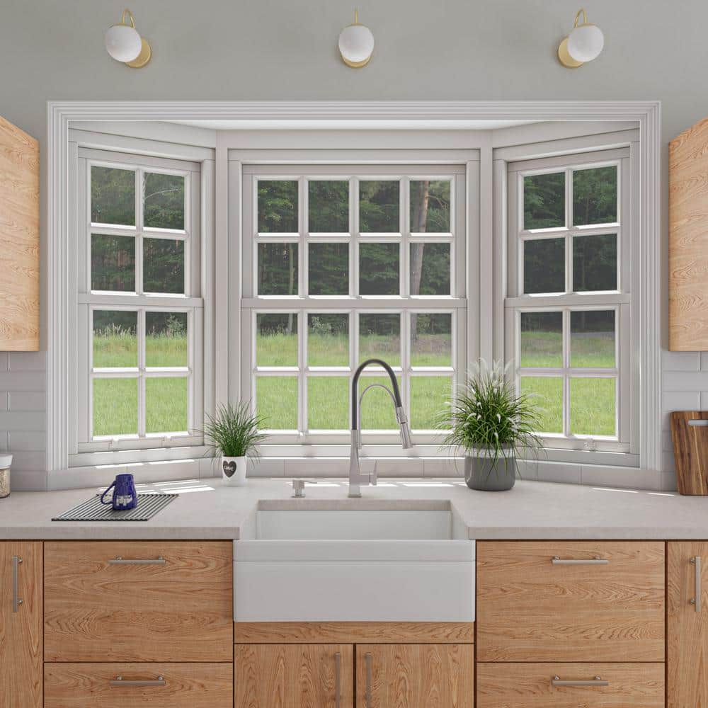 White Fireclay Farmhouse Drop-in Single Bowl Sink