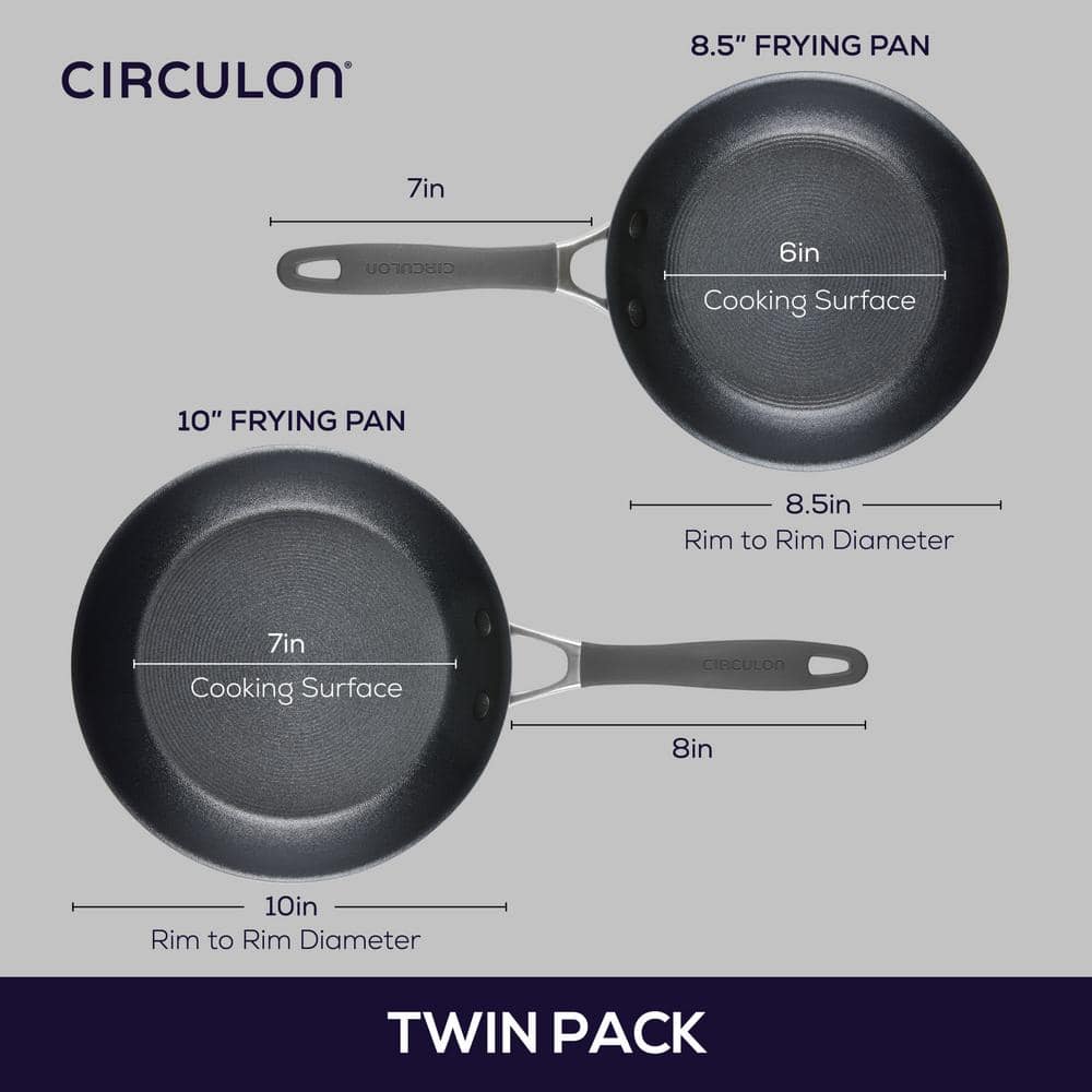 Graphite Stainless Steel Nonstick Induction Fry Pan Set, 2 Piece