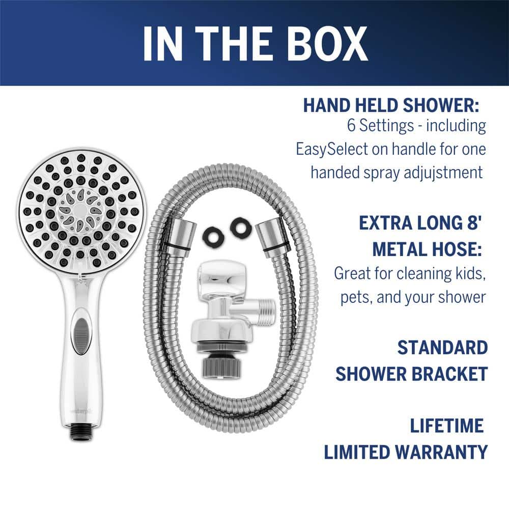 Chrome Handheld Multi-head Shower with 8ft Hose