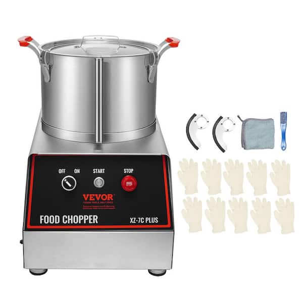 VEVOR Food Processor and Vegetable Chopper, 7-Quart Bowl, 750-Watt Food-Grade Stainless Steel Food Processor Chopper