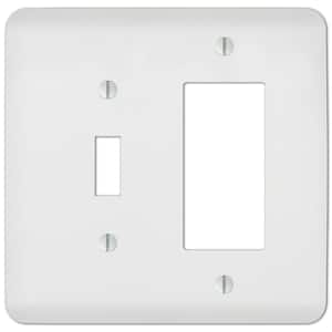 Perry 2 Gang 1-Toggle and 1-Rocker Steel Wall Plate - White